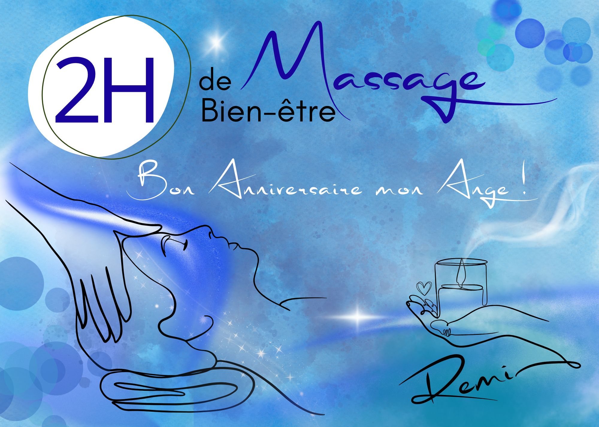 Exemple de carte cadeau réalisée à la main par Laure