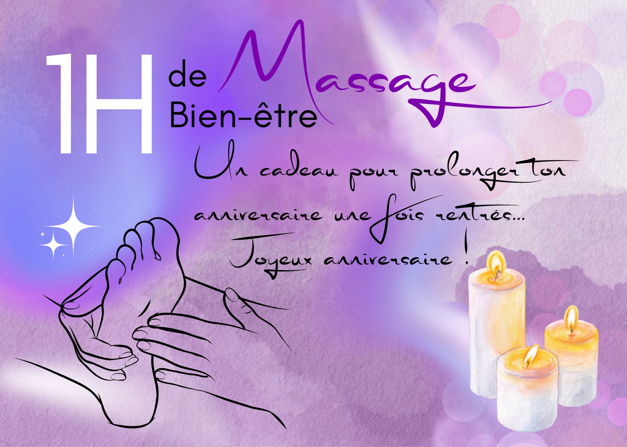 Exemple de carte cadeau réalisée à la main par Laure