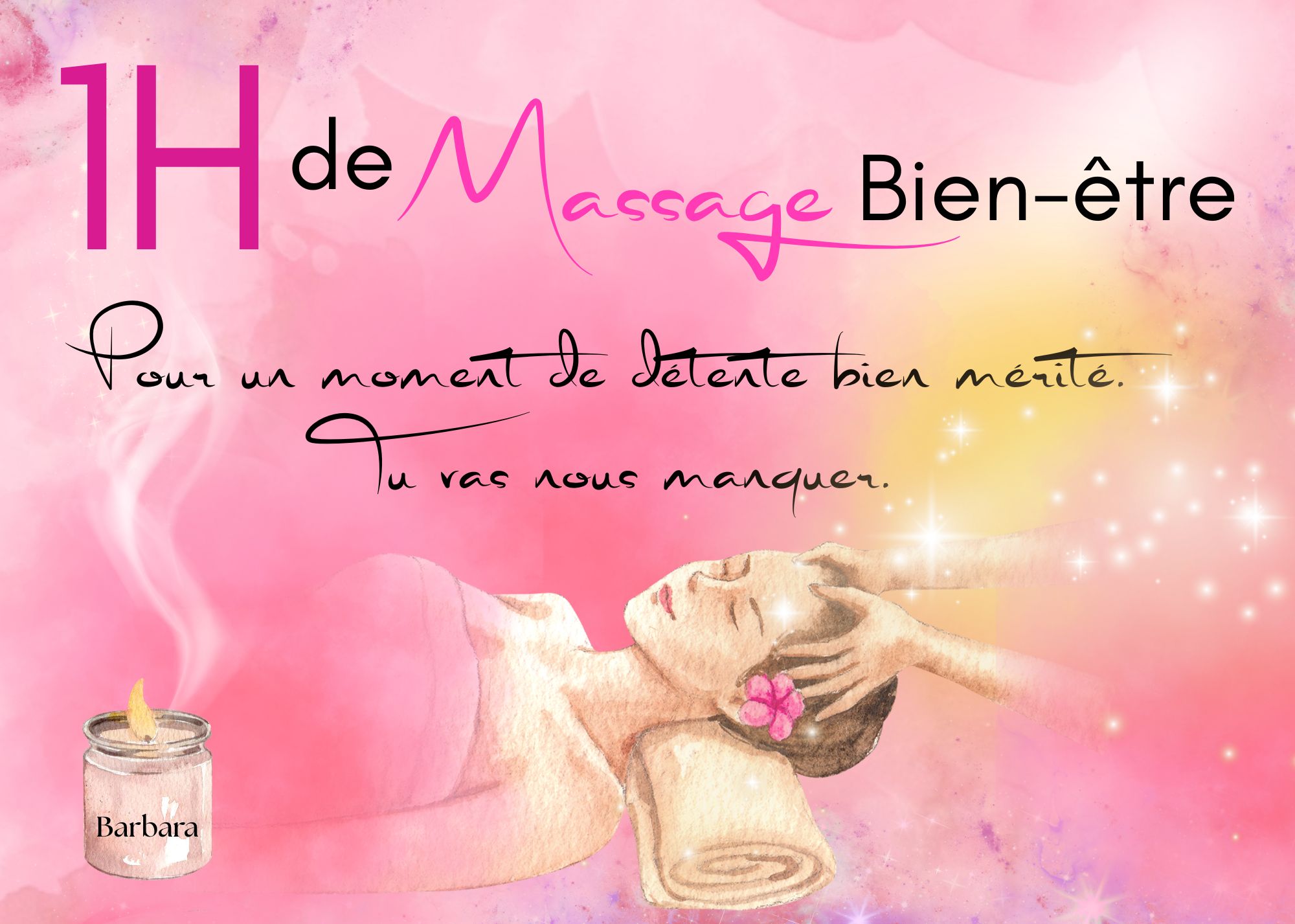 Exemple de carte cadeau réalisée à la main par Laure